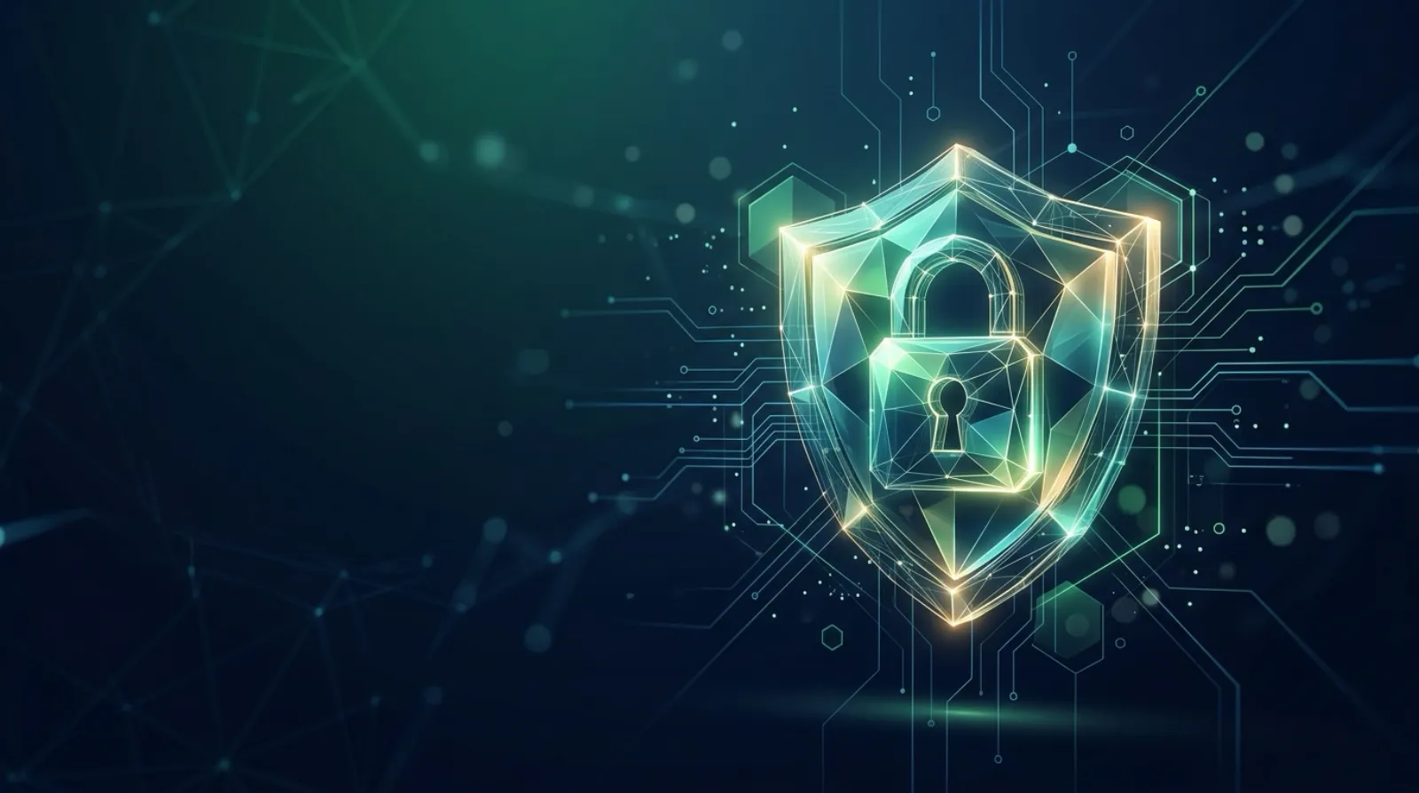 Abstract visualization of AI data security and privacy